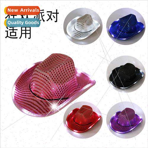 Europe sequins cowboy jazz hat men women outdoor activies pe