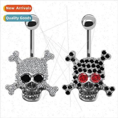 Europe Ghost Head Belly Button Ring Skull Belly Button Ring