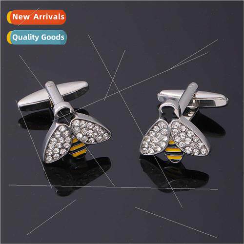 Bee cufflinks Czech rhinestone cufflinks animal shape men cu