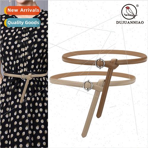 Summer Thin belt female dress sub shirt waisted leather hund
