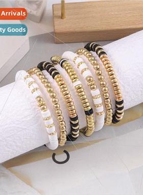Fashion DIY Multi-Layer Bracelet mple Black Whe Clashing Col