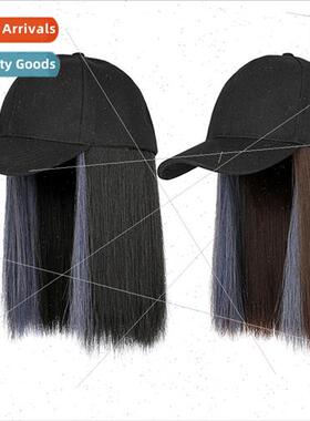 One-piece wig hat baseball cap bobble head hanging ear dyein