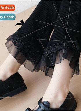 Spring and Autumn girls micro pants elastic Korean  of the b