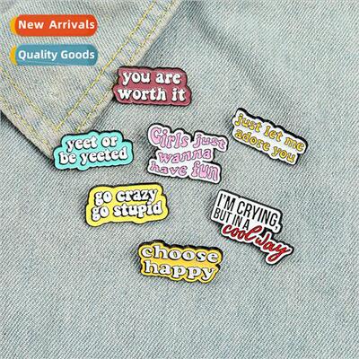 New letters colorful series of badges brooches personalized