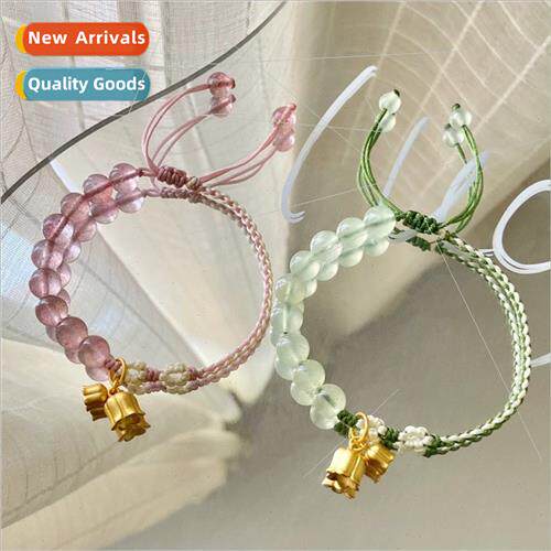Natural Grape Stone Strawberry Crystal Bracelet Bell Orchid
