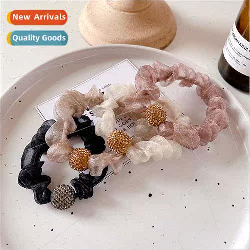 Korea new mesh large intestine hair circle pill head high el