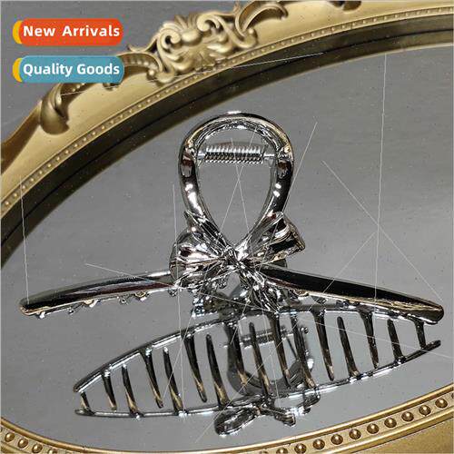 Korea grab clip back head large shark clip alloy bow hair gr
