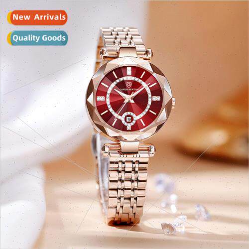 Heart Sea Quartz Watch Calendar Star Diamond Face Solid Stee