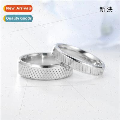 New Korean  fashion wave pattern stainless steel couple ring