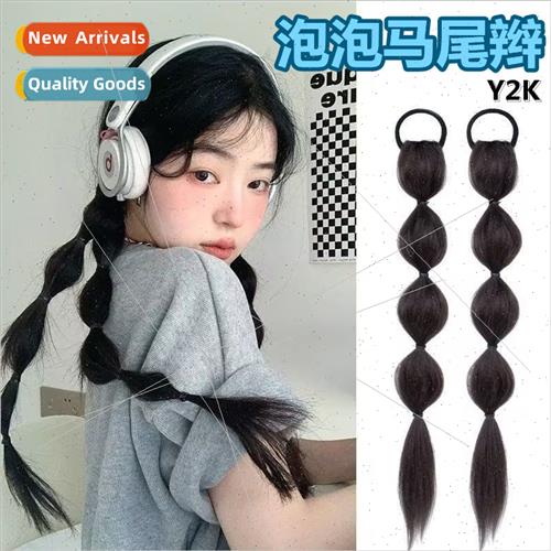 Wig women tie simulation bubble lantern ponytail high temper