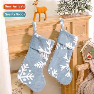 Christmas Tree Decoration Supplies Blue Plush Jacquard Chris