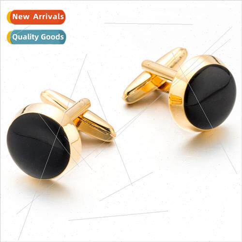 Enamel Cufflinks Gold Round Platm Cufflinks Round Cuffs Bake