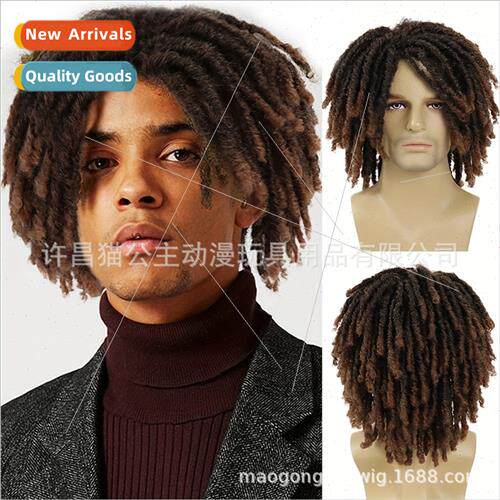 Europe men wigs African descent tube curve fashion star  sho