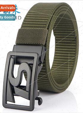 TS new fashion canvas belt men new nd automatic buckle hundr