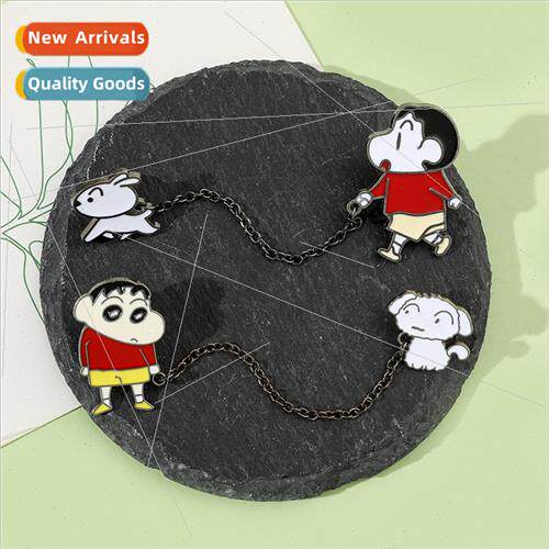 Japanese cartoon crayon ltle new metal badge ltle new hold l
