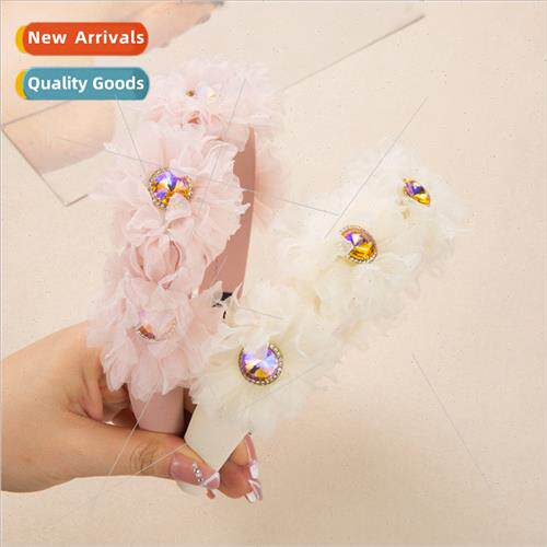 Europe Korean advanced sense buds fabric flowers rhinestone