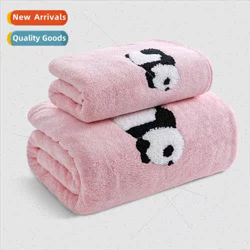 Coral velvet panda set towels towel bath towel absorbent not
