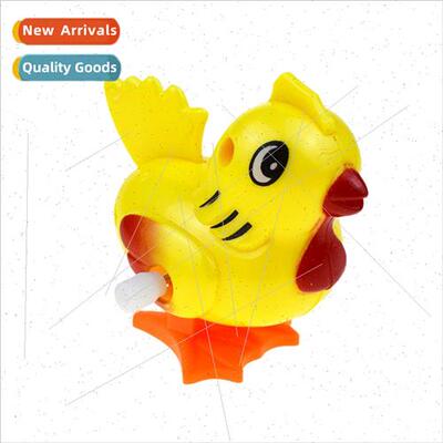Winding cartoon mini jumping yellow rooster model toy gift