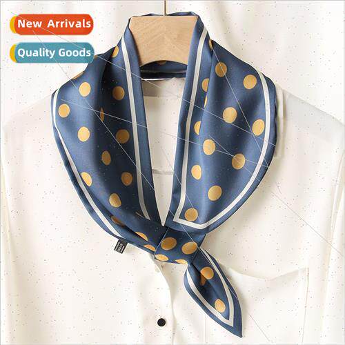 New Korean  polka dot sunscreen silk scarf female simulation