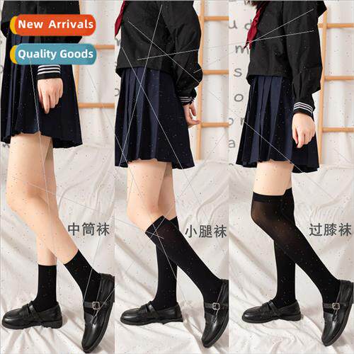 Summer thin black jk socks female mid-calf socks long knee-l