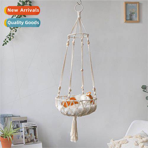 Bohemian woven cat nest hammock pet netting pet hanging bask