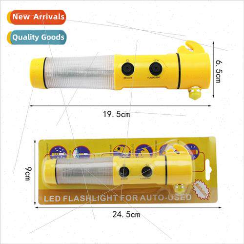New multifunctional flashlight life-saving escape hammer car