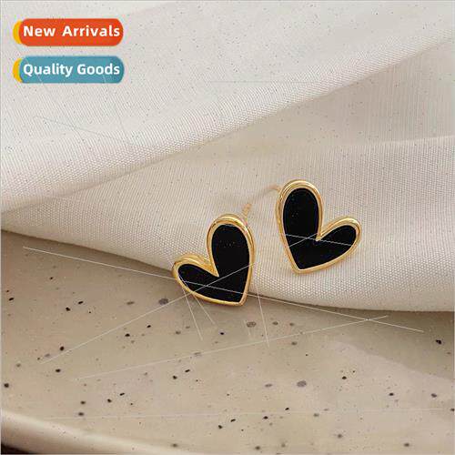 925 silver pin love heart daily earrings female small delica