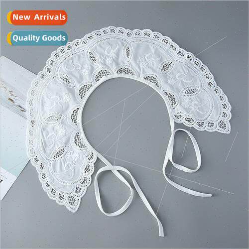 new Four s Women Fake Collar Flower Tie Bow Doll Collar Wh
