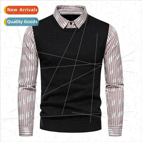 2023 men knwear fall winter new fashion shirt collar sweater