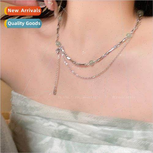 Spring romance Double tassel beaded necklace female ins tide