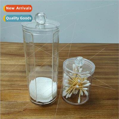 Transparent Plastic PS Cotton Swab Storage Box Makeup Remove