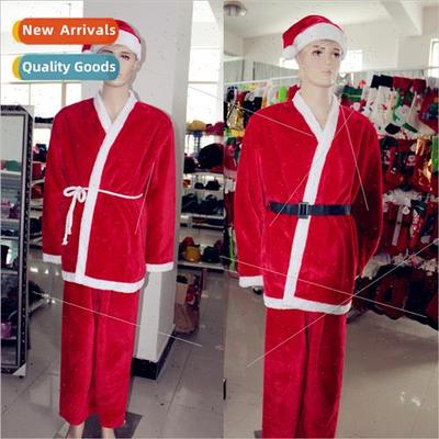 Adult Men Women Christmas Costumes 5/7pcs Santa Claus Plush