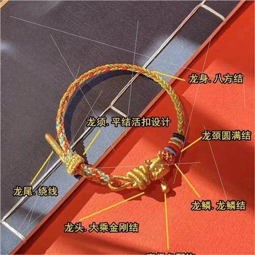 Zodiac Sand Gold Dragon Rope 2024 Hand Rope Finished Year Dr