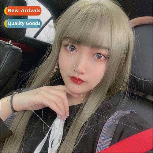 Wig female new silver gray Qi bangs long cosplay wig headgea