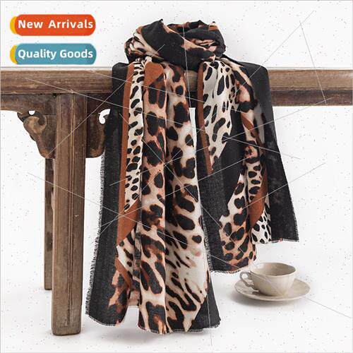 new winter leopard print scarf fashion versatile commuter co