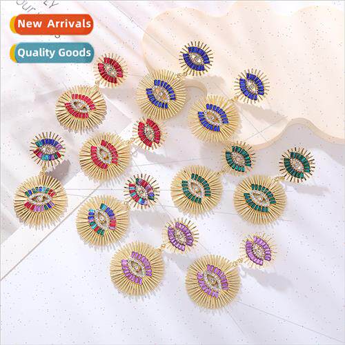 New bohemian S925 silver needle earrings alloy diamond doubl