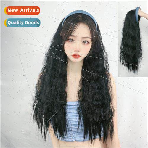 Europe fashion hair band wig long hair wool curly high tempe
