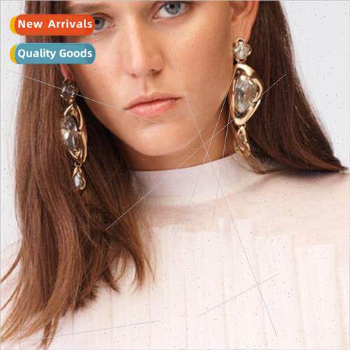 Autumn winter new earrings fashion metal diamond earrings lo