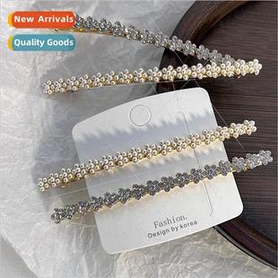 spring cli flower hair fine clip word drilling pearl Korea