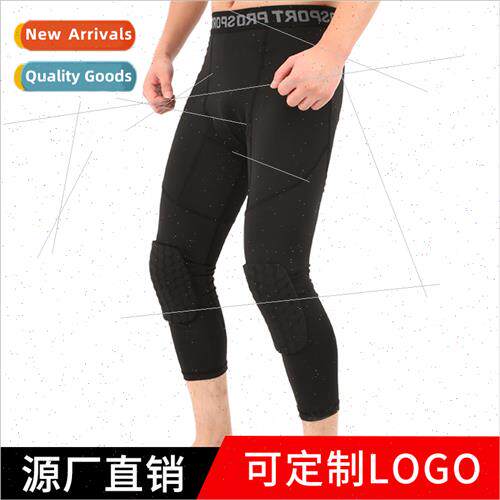 Hexagonal honeycomb crash pants mens seven high elastic knee