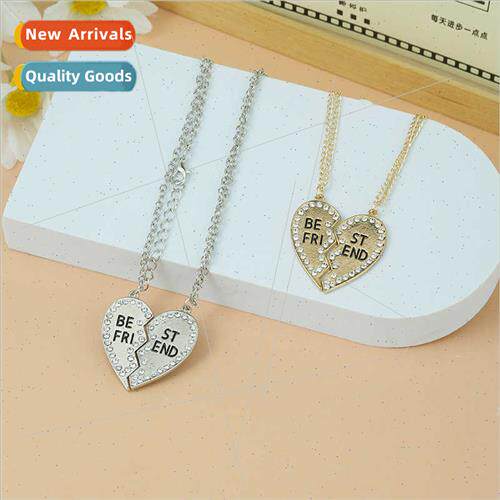Love Splicing Necklace Couple Jewelry Pendant 适用Two Girlfr
