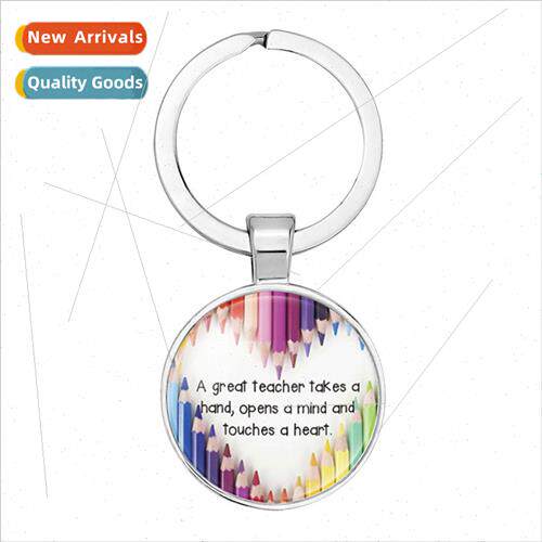 Key Chain Teachers Day Creative  Glass Time Gemstone Key Rin