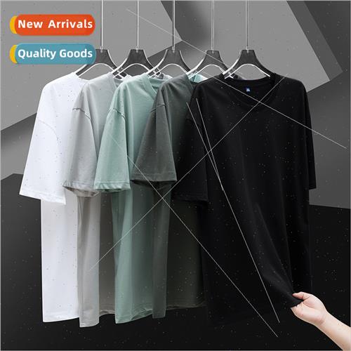 Ice cotton short-sleeved t-shirt men 2023 new silky smooth b