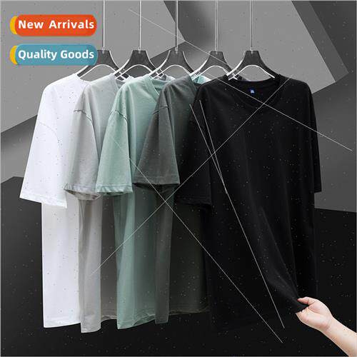 Ice cotton short-sleeved t-shirt men 2023 new silky smooth b