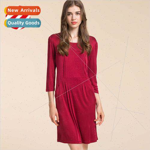 lk dress summer new large size temperament round neck seven-