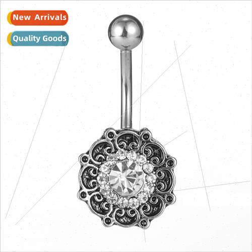 Piercing Jewelry Round Flower Belly Button Ring Belly Button