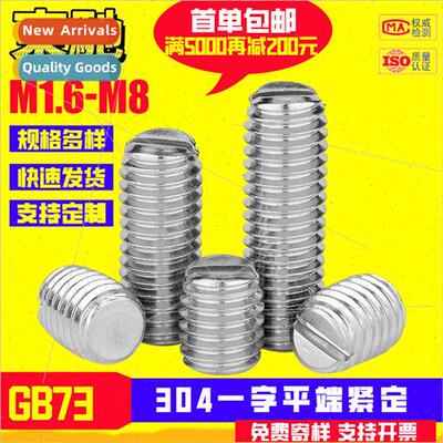 One word flat end set screws GB73 screws 304 slotted flat en