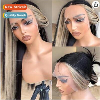 Wig Europe Women Chemical Fiber Head Cover Gold Dyeing Long