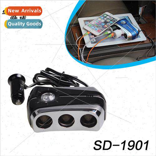 One-part-three cigarette lighter socket rhinestone one to th