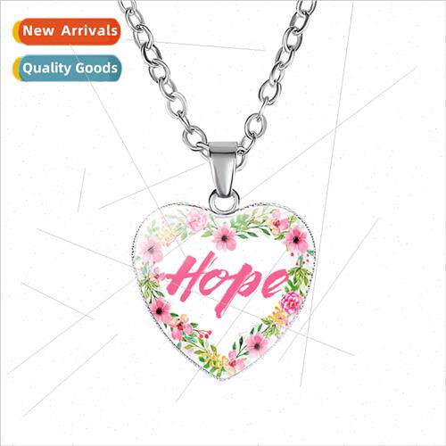 New Accessories Hope Faith Dream Theme Heart Pendant Rosette